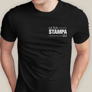 T-SHIRT  NERA STAMPA LATO CUORE