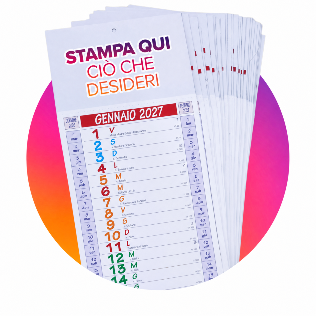 calendari 2027 con pagamento alla consegna